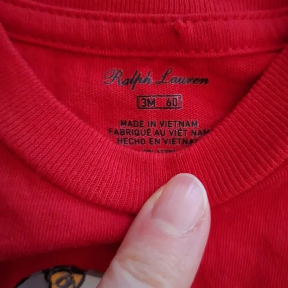 Polo Ralph Lauren Red Baby Shirt with Nautical Polo Bear (3 Months) - Picture 4 of 5